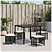 Sgabelli Da Giardino Con Cuscini 4pz Neri 41x41x36cm Polyrattan - Foto miniatura 3