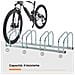 Rastrelliera Portabiciclette Parcheggio Per 4 Biciclette In Acciaio, 110x33x27 Cm, Argento - Foto miniatura 3