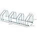 Rastrelliera Portabiciclette Parcheggio Per 4 Biciclette In Acciaio, 110x33x27 Cm, Argento - Foto miniatura 6