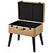 Pouf Contenitore Sgabello A Forma Di Valigia In Pelle,sgabello Con Struttura In Mdf Gambe In Legno Di Abete,altezza Gmbe 25 Cm Contenitore 50x35x20 Supporta Fino A 100kg (beige) - Foto miniatura 4