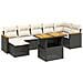 Set Divani da Giardino con Cuscini 8 pz Nero in Polyrattan - Foto miniatura 1