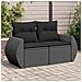 Divano da Giardino con Cuscini a 2 Posti Nero in Polyrattan - Foto miniatura 2
