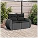 Divano da Giardino con Cuscini a 2 Posti Nero in Polyrattan - Foto miniatura 3