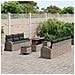 Set di Divani da Giardino 10 Pezzi con Cuscini Grigio Polyrattan Acacia,  Divano da Giardino 2 Posti con Ripostiglio e Cuscini Grigio Polyrattan,  Set da Pranzo da Giardino 3 Pezzi con Cuscini Grigio Polyrattan Acacia - Foto miniatura 3