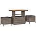Set di Divani da Giardino 10 Pezzi con Cuscini Grigio Polyrattan Acacia,  Divano da Giardino 2 Posti con Ripostiglio e Cuscini Grigio Polyrattan,  Set da Pranzo da Giardino 3 Pezzi con Cuscini Grigio Polyrattan Acacia - Foto miniatura 6
