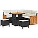 Set Divani Giardino  8 Pezzi con Cuscini Nero Polyrattan Acacia, Set Pranzo Giardino 3 Pezzi con Cuscini Nero Polyrattan Acacia - Foto miniatura 1