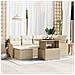 Set Divano da Giardino  in 7 Pezzi con Cuscini Beige in Rattan Poliestere, Divano da Giardino per 2 Persone con Cuscini Beige in Rattan Poliestere - Foto miniatura 2