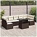 Set Divano Giardino 8 Pezzi con Cuscini Marrone Polyrattan, Divano Giardino 2 Posti con Cuscini Marrone Polyrattan - Foto miniatura 2