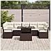 Set Divano Giardino 8 Pezzi con Cuscini Marrone Polyrattan, Divano Giardino 2 Posti con Cuscini Marrone Polyrattan - Foto miniatura 3