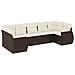 Set Divani da Giardino 7 pz con Cuscini Marrone in Polyrattan - Foto miniatura 1