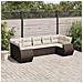 Set Divani da Giardino 7 pz con Cuscini Marrone in Polyrattan - Foto miniatura 2