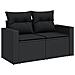 Set Divani da Giardino con Cuscini 8 pz Nero in Polyrattan - Foto miniatura 3