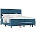 Letto con Box Spring con Materasso & Panca Blu Scuro 200x200 cm Velluto - Foto miniatura 1