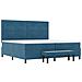 Letto con Box Spring con Materasso & Panca Blu Scuro 200x200 cm Velluto - Foto miniatura 8