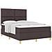 Letto con rete a molle con materasso marrone scuro 140x200 cm tessuto - Foto miniatura 1