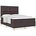 Letto con rete a molle con materasso marrone scuro 140x200 cm tessuto - Foto miniatura 4