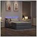 Pouf Letto con Materasso e LED Grigio Chiaro 140x190 cm - Foto miniatura 3