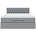 Pouf Letto con Materasso e LED Grigio Chiaro 140x190 cm - Foto miniatura 8