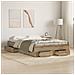 Struttura per Letto  con Cassetti in Rovere Artigianale 120x190 cm in Legno Ingegnerizzato - Foto miniatura 2