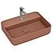 Lavabo Rettangolare Da Appoggio Senza Troppo Pieno In Ceramica Con Foro Rubinetto - Terracotta Opaco - Foto miniatura 1