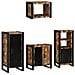 Set di mobili per il bagno 4 pcs Legno massello riciclato - Foto miniatura 1