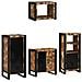 Set di mobili per il bagno 4 pcs Legno massello riciclato - Foto miniatura 2