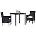 Set da Pranzo per Giardino con cuscino 3 pcs Nero Poly Rattan - Foto miniatura 3
