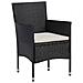 Set da Pranzo per Giardino con cuscino 3 pcs Nero Poly Rattan - Foto miniatura 6
