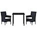 Set da Pranzo per Giardino con cuscino 3 pcs Nero Poly Rattan - Foto miniatura 7