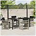 Set da Pranzo per Giardino 5 pcs Grigio chiaro polyrattan - Foto miniatura 4