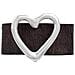 Anello In Pelle Nera Con Fibbia A Forma Di Cuore Placcata In Argento 925 - Foto miniatura 2