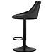Sgabello girevole VALORA DAKA - Velluto nero con base nera x 2 - Foto miniatura 3
