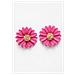 Orecchini a Bottone Floreali Fuchsia - Foto miniatura 1