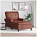 Chaise Lounge Marrone Lucido 91 x 157 x 91 cm Pelle Sintetica - Foto miniatura 2