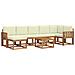 Set di divani da esterno con cuscino 8 pcs Naturale e Crema - Foto miniatura 1