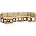 Set di divani da esterno con cuscino 7 pcs Naturale e Beige - Foto miniatura 1