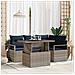 Set Divano da Giardino 5 pcs Grigio e Blu Navy polyrattan - Foto miniatura 2