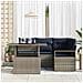 Set Divano da Giardino 5 pcs Grigio e Blu Navy polyrattan - Foto miniatura 3