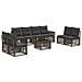 Set Divano da Giardino 9 pcs Grigio e Grigio Scuro polyrattan - Foto miniatura 1