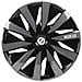 Set 4 Copricerchi 15"" Pollici Copriruota Auto Lazio Spc1591bkgr Nero Grigio - Foto miniatura 2