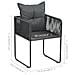 Set Da Pranzo Da Giardino 3 Pz In Rattan Pvc Nero E Marrone - Foto miniatura 10