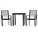 Set Mobili Da Pranzo Per Giardino 3 Pz Nero - Foto miniatura 2