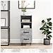 Credenza Grigio Cemento 34,5x34x90 Cm In Legno Multistrato - Foto miniatura 1