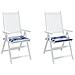 Cuscini Sedia Giardino 2pz Righe Bianche Blu 40x40x3 Cm Tessuto - Foto miniatura 3