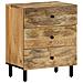 Comodino 50x33x60 Cm In Legno Massello Di Mango - Foto miniatura 1