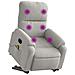Lusso Casadino -  Poltrona A Rialzo Reclinabile Massaggi Grigio Chiaro Microfibra - Foto miniatura 2