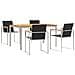 Set da pranzo da giardino  5 pezzi in legno massiccio di teak, Tavolo da pranzo all'aperto  150x90x75 cm in legno massiccio di teak - Foto miniatura 1