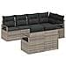 Set di divani da giardino a 7 pezzi con cuscini in grigio chiaro polyrattan, Divano da giardino a 2 posti con cuscini in grigio polyrattan - Foto miniatura 1