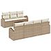 Set di divano da giardino  8 pezzi con cuscini Beige Polyrattan, Divano da giardino  2 posti con stoccaggio e cuscini Beige Polyrattan - Foto miniatura 1