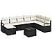 Set Divano da Giardino  in 8 Pezzi con Cuscini in Rattan Marrone, Divano da Giardino a 2 Posti con Cuscini in Rattan Nero - Foto miniatura 1
